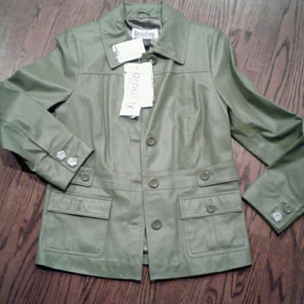 Bradley Bayou green leather jacket